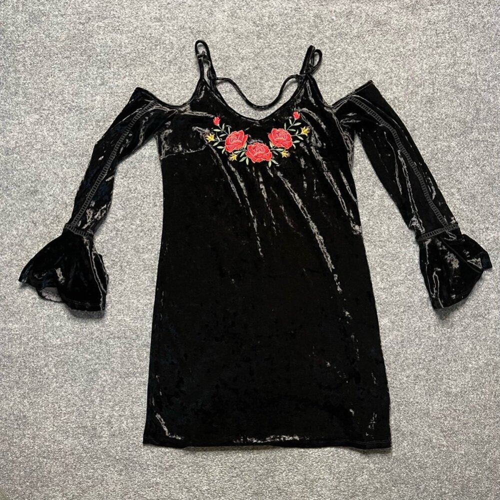 Disney Wear Girls Coco Dress Black Velvet Cold Shoulder Costume S